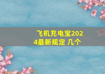 飞机充电宝2024最新规定 几个